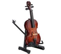 Petit violon classique en bois avec cordes réalistes et chevilles d'accordage adaptées aux amateurs de musique Répliques de violon en bois réaliste