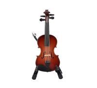 Petit violon classique en bois décoratif avec cordes réalistes et chevilles d'accordage - Convient pour les amateurs de musique - Accessoire de violon