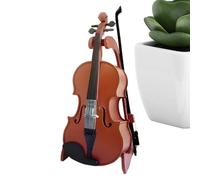 Petit violon - Mini instrument de décoration musicale, pièce de présentation en résine fabriquée à la main, attribut élégant de collection à longue queue | Ornement artistique pour bureau