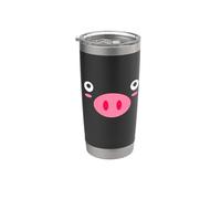 Petit visage de cochon mignon. Gobelet isotherme en acier inoxydable double paroi