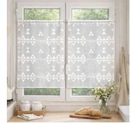 Petit voilage de fenêtre broderie triangle Blanc 70x220 cm