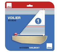 Vilac Voilier de bain en bois 3901 – Jeu d'éveil, dès 3 ans – Beige