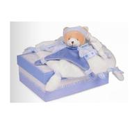 Doudou carré 27 cm ours petit Chou - DOUDOU ET COMPAGNIE bleu TU