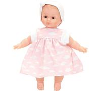 PETITCOLLIN - Poupée Léo Dol : tête et membres en vinyle souple au délicat parfum de vanille 29,5 cm - Robe Petit Nuage Rose - Poupée pour enfant - Dès 4 ans