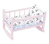 Petitcollin Vilac - Lit Bercelonnette - Jouet en Bois Laqué - Confort et Elégance pour Poupée - Jusqu'à 40 Cm pour Les Enfants - Rose Panda - À Partir de 3 Ans
