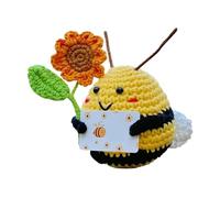 Petite abeille au crochet, abeille positive au crochet - Animal au crochet de positif abeille - Support émotionnel de décoration de bureau mignon, poupées inspirantes drôles avec carte pour femmes hom