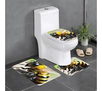 Petite Abeilles Mignonne Tapis De Bain 3 Pièces Absorbant Tapis De Toilette Durable Carpettes De Toilette pour Chambre À Coucher Douche Intérieur