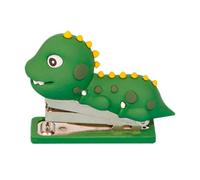 Petite Agrafeuse Dinosaure de Bureau en Silicone Vert, Acier Inoxydable | Style Cartoon Adorable, Usage Facile pour Cahiers et Documents, Décor de Table, Présent pour Ados