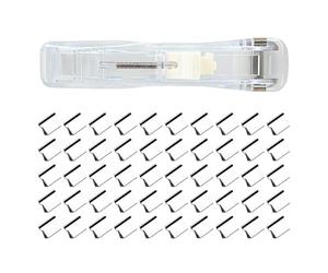 Petite agrafeuse | Distributeur de bureau de clips à pression pour classeurs | Agrafeuse rechargeable, pour bureau, école, voyage, maison, bibliothèque, affaires, dortoir universitaire