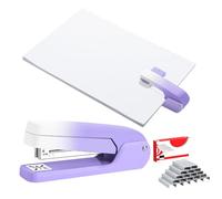 Petite agrafeuse manuelle avec agrafes, agrafeuse de bureau pour salle de classe, bureau, agrafeuse de bureau compacte avec 20 feuilles d'agrafes standard (violet dégradé)