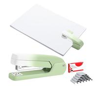 Petite agrafeuse manuelle avec agrafes, agrafeuse de bureau pour salle de classe, bureau, agrafeuse de bureau compacte avec 20 feuilles d'agrafes standard (vert dégradé)