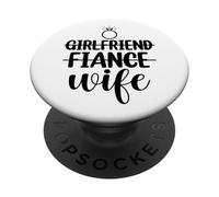 Petite Amie, fiancée, épouse, Couple Assorti Nouveau marié 2025 PopSockets PopGrip Adhésif