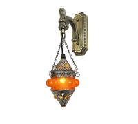 Petite Applique Murale en mosaïque Turque, Lampe Murale Marocaine en Verre Faite à la Main, Lanterne Arabe pour la décoration de la Maison, Salle à Manger, café, Bar, allée, Couloir, Jaune, fabriquée