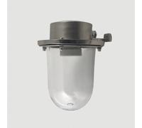 Petite Applique Murale H: 18 Cm Laiton Massif Verre E27 IP64 Lampe Extérieure