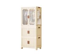 Petite armoire à roulettes avec tringle de suspension pour chambre à coucher et appartement (68,5 x 43 x 156,5 cm)