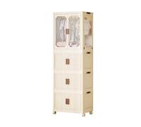 Petite armoire de rangement à roulettes pour chambre à coucher, grande armoire ouverte avec barre de suspension pour vêtements, grande capacité pour appartements (55 x 32,5 x 158,5 cm)