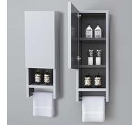 Petite Armoire de Rangement en Acier Inoxydable Meuble Haut Salle de Bain avec Portes et Tringle Vestiaire Metallique pour Appartements, Maisons, Locations Saisonnières(White)