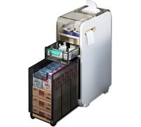 Petite armoire de rangement fine pour salle de bain avec tiroirs transparents, multifonction, meuble de rangement mobile à 2 niveaux, étagère autonome étroite pour petit espace - Grande capacité
