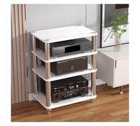 Petite armoire stéréo pour salon - Étagère d'angle pour TV, audio, vidéo, meuble de divertissement, console de jeu, amplificateur de haut-parleur, lecteur CD
