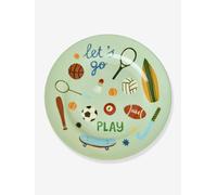 Petite assiette en mélamine SPORTS PRINT rice, ronde turquoise TU