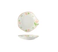 Petite assiette fraîche peinte à la main en céramique exquise sous glaçure - Assiette peu profonde de 20,3 cm