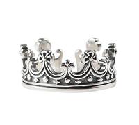 Petite bague de la couronne pour femmes 925 Bague rose argenté sterling ouvre à l'offre réglable