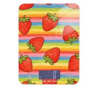Petite balance de cuisine avec écran LCD couleur fraise arc-en-ciel pour nourriture 5 kg/5 g avec 4 unités pour la fabrication de savon (piles non incluses)
