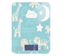 Petite balance facile à nettoyer pour nourriture 5 kg/5 g drôle girafe singe bleu bébé échelle pour mesurer les grammes avec 4 unités pour la fabrication d'épices savon régime (piles non incluses
