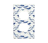 Petite baleine bleue avec impression duplex pour appareil photo receptacle plaque murale interrupteur électrique couvercle de sortie.