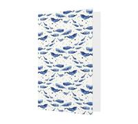 Petite baleine bleue avec impression verticale avec boucle d'amour en papier nacré avec enveloppes pour amis, famille