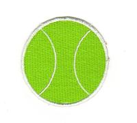 Petite balle de tennis - Écusson à repasser ou à coudre - Thermocollant - Pour vêtements - Écusson brodé - Patch de tennis - Taille : 4,5 x 4,5 cm