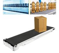 Petite bande transporteuse électrique pour la transformation des aliments en acier inoxydable - Régulateur de vitesse moteur sans balais - Système de transport logistique de bureau efficace et