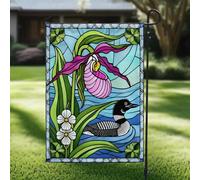 Petite bannière Plongeon huard, fleur de sabot de Vénus, faune de l'État