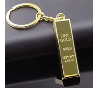 Petite banque de bijoux alliage clé or chaîne chaîne cadeau lingot clé or porte-clés Titulaire Porte-clés Porte-clés Pour Clés (D-Gold, One Size)