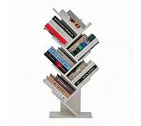 Petite Bibliotheque Angle 5 Niveaux, Etagere Livre Blanche en Forme Arbre | Bibliotheque Etagere Rangement Gain de Place, 40 x 21,2 x 104 cm, Chaque Niveau Charge 15 kg, pour Salon, Chambre, Bureau