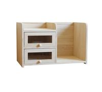 Petite bibliothèque de bureau en bois avec 2 tiroirs pour la maison, l'école, le bureau, le stockage et la présentation