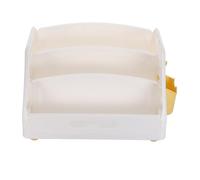 Petite Bibliothèque Pliante à Trois Niveaux pour Garçon Fille, Bureau Blanc | PP Plastique, Panier Latéral et Porte-stylo, Structure Mobile pour Tablettes et Cahiers