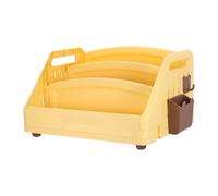 Petite Bibliothèque pour Garçon et Filles 3 Niveaux Pliable Pp Jaune | Rangement de Bureau, Positions de Lecture Ergonomiques, Stable et Sécurisé, Mobile, pour Jeunes Apprenants
