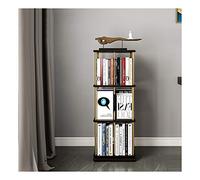 Petite bibliothèque rotative multi-couches pour la maison, le bureau, la chambre à coucher, marron, 3 étagères carrées, organiseur de table de chevet