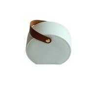 Petite Boite a Bijoux Boîte à bijoux semi-circulaire Portable, sac main en cuir PU, cosmétiques for colliers, boucles d'oreilles, bagues(WHITE)