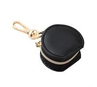 Petite Boite a Bijoux Boîte de rangement bijoux, Mini organisateur Portable boucles d'oreilles et d'anneaux, sac en cuir PU étanche(Black)