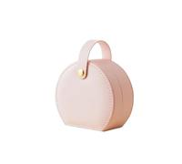 Petite Boite a Bijoux Boîte de rangement bijoux Portable, sac à main en cuir PU demi-cercle, Mini boucles d'oreilles, collier, bague, étui