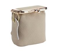 Petite boîte à bijoux en cuir porte-monnaie vintage avec fermeture sécurisée boucle d'oreille collier organisateur adapté à la mode femmes petit sac à monnaie multifonction, gris éléphant, taille