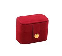 Petite Boite a Bijoux Mini sac de rangement bijoux Portable, boîte voyage Simple for bagues, colliers et boucles d'oreilles(Red)