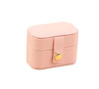 Petite Boite a Bijoux Mini sac de rangement bijoux Portable, boîte voyage Simple for bagues, colliers et boucles d'oreilles(Light pink)