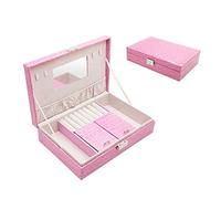 Petite boîte à bijoux pour les femmes filles, cuir en cuir de voyage en cuir de voyage en cuir et un organisme de bijoux, support de stockage de bijoux portable pour bencles de boucles d'oreilles