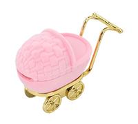 Petite boîte à bijoux rétro décorative flocage doublure poussette boîte pour dents de bébé pour bagues boucles d'oreilles (rose)