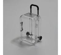 Petite boîte à bijoux transparente en forme de valise de voyage en plastique transparent pour boucles d'oreilles, bagues, accessoires pour cheveux, épingles et petits bibelots