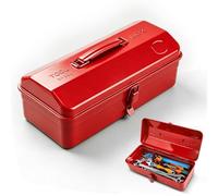 Petite boîte à outils vide en métal - 37 x 16 x 12 cm - Robuste et durable - Avec poignée de transport et verrouillage - Mallette de transport universelle - Rangement et transport des accessoires