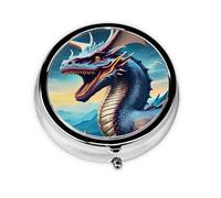 Petite boîte à pharmacie à trois compartiments Dragona rugissante qui peut être placée dans votre poche ou votre sac à main et peut stocker des vitamines.